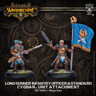 long gunner infantry officer and standard cygnar unit attachment